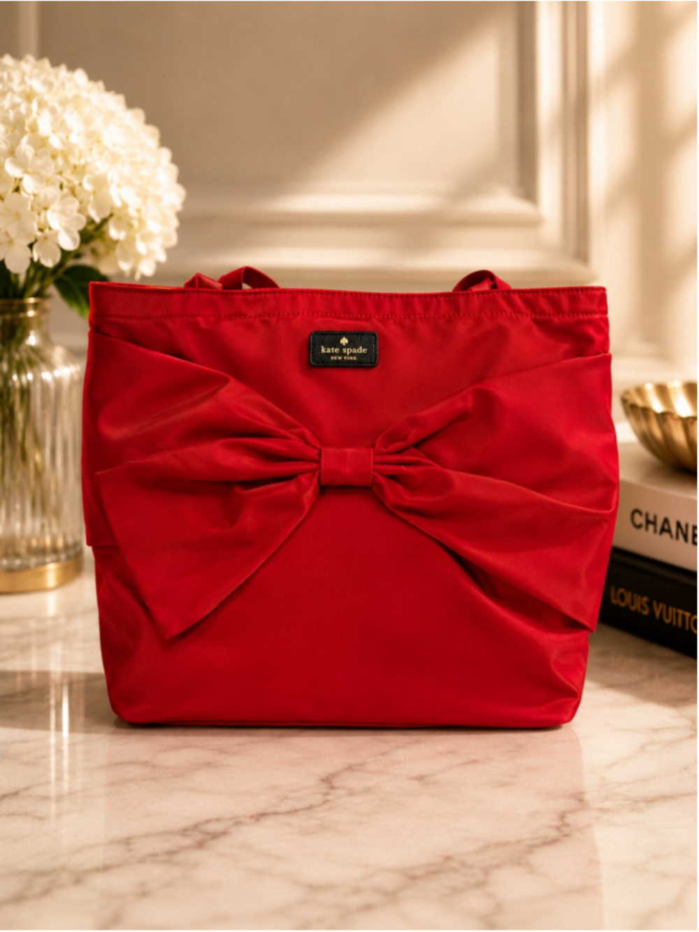 Kate Spade Red Bow Tote Bag - Picture 1 of 8